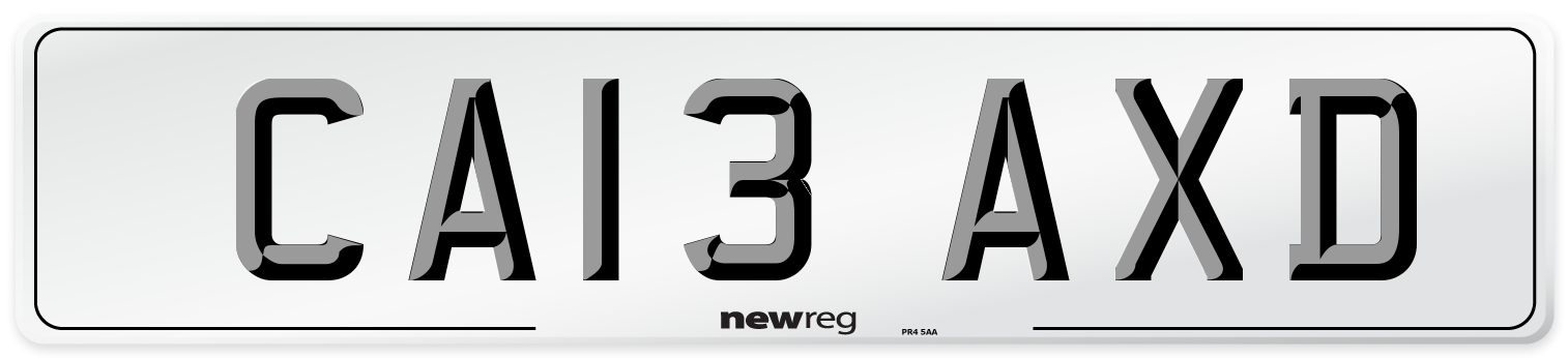 CA13 AXD Number Plate from New Reg
